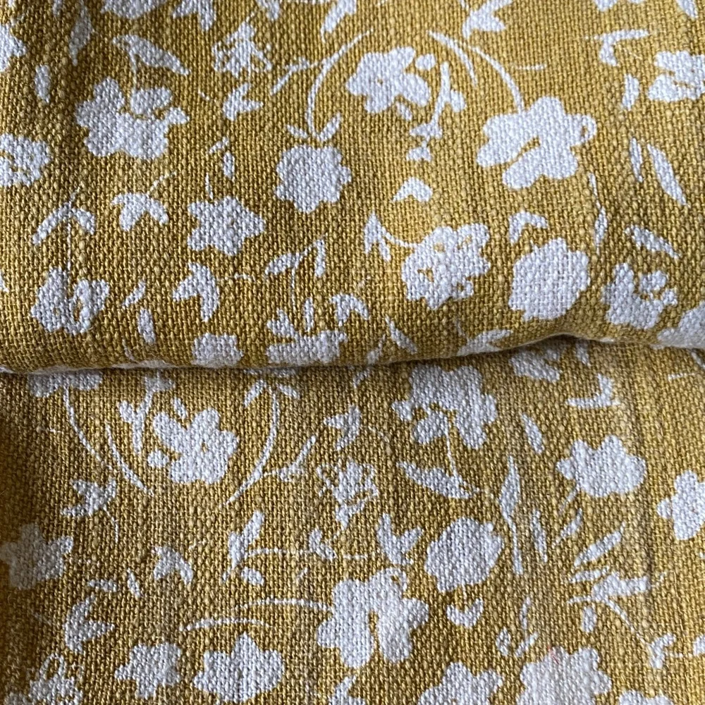 Creative Co-Op Yellow Waffle Weave Kitchen Towel with Ruffle
